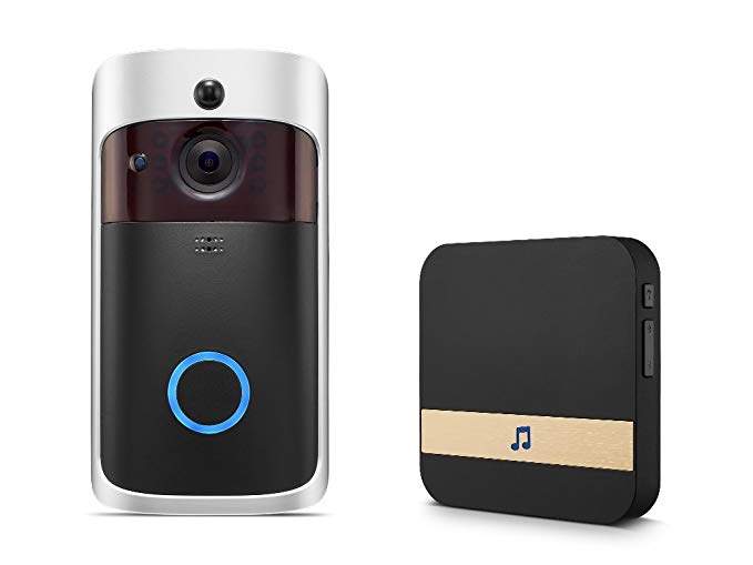 Wifi Video Doorbell With Chime for home security, 16GB Memory Wireless Video door camera Real Time Live View With two way Audio