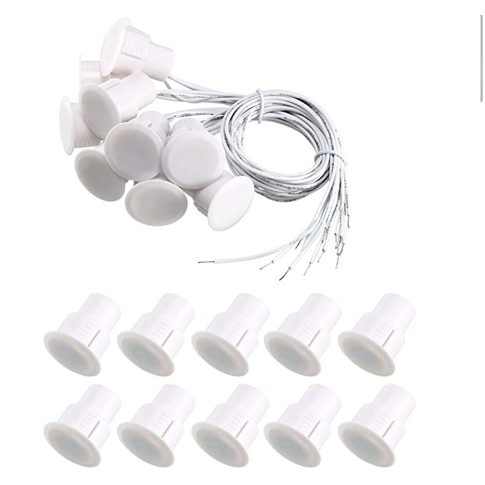 uxcell 10pcs RC-36 NC Recessed Wired Security Window Door Contact Sensor Alarm Magnetic Reed Switch White