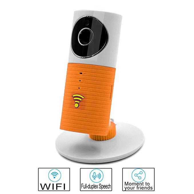 Smart WIFI Camera Besteye Clever Dog Smart Camera with IR Cut Night Vision Max Support 32GB TF Card Wireless Surveillance WIFI Camera or Desk Network Camera-Orange IP camera