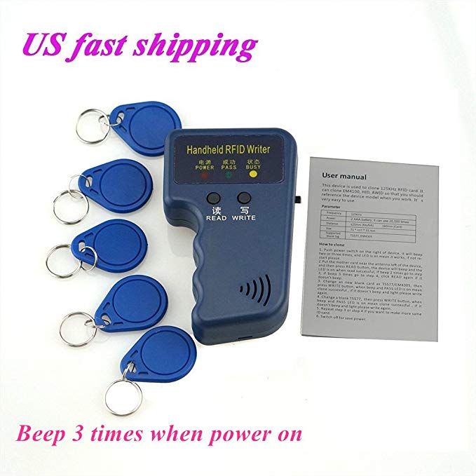 Powerful Handheld RFID Card Writer/Copier Duplicator for All 125KHz Cards and Keyfobs