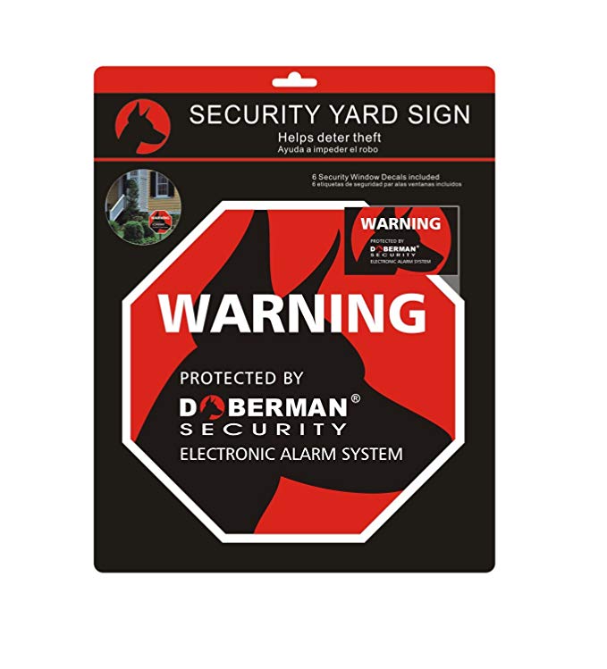 Doberman Security SE-0170 Security Yard Sign (Red)