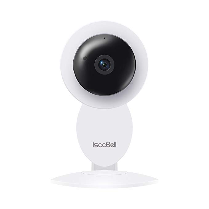 ISEEBELL Home Camera, 1080P Wi-Fi IP Indoor Security Cam with Motion Detection, Night Vision, 2-way Audio, SmartApp, 24/7 Cloud Recording, SD Card Slot for Home/Office/Baby/Nanny/Pet Monitor (White)