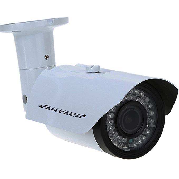 Ventech 1.3mp CCTV Surveillance Bullet Security Camera AHD Super CMOS image sensor 1/3 2.8-12mm Varifocal Lens Weatherproof Outdoor OSD Cable 2 in 1 CAMAHD