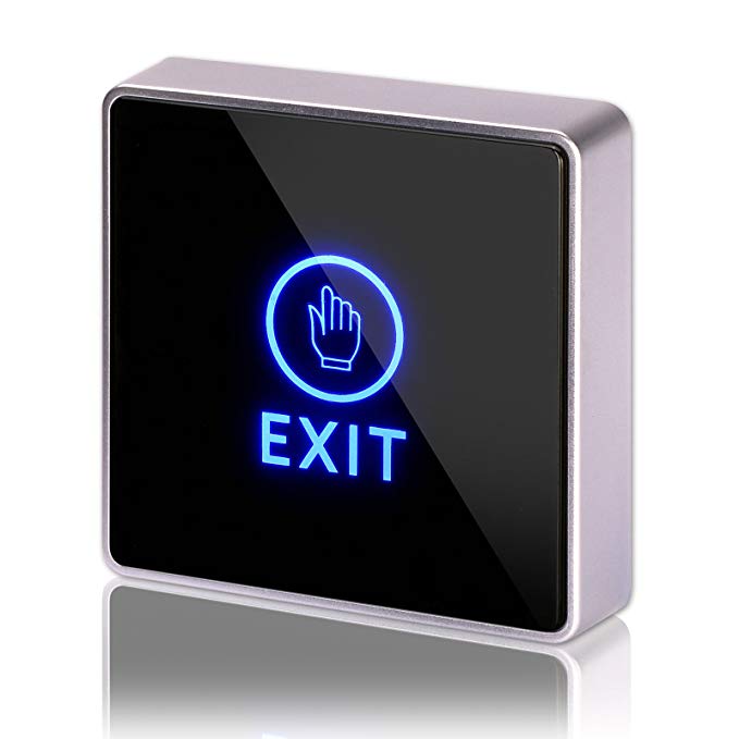 DC 12V NC NO Square, ZOTER Touch Sensor Door Exit Release Button Switch w LED Light