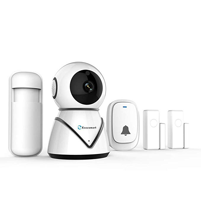 Eseesmart Wireless Camera Kit Home Security Cameras System Pan Tilt 4 HD Wide Angle Indoor Cameras System Home Monitoring Kit