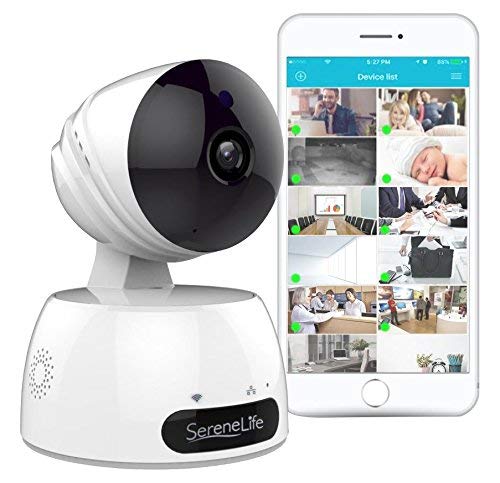 SereneLife Indoor Wireless IP Camera - HD 720p Network Security Surveillance Home Monitoring w/Motion Detection, Night Vision, PTZ, 2 Way Audio, iPhone Android Mobile App - PC WiFi Access - IPCAMHD30
