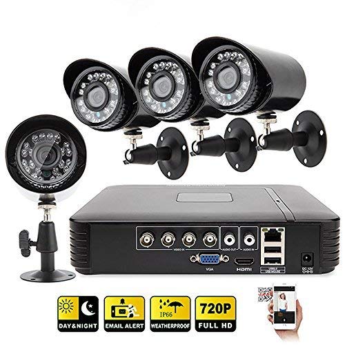 [Better than 960P]Techage 4CH AHD DVR 1080P CCTV System 4PCS IR Outdoor Camera Security Camera Night Vision Surveillance Kit Without Hard Drive