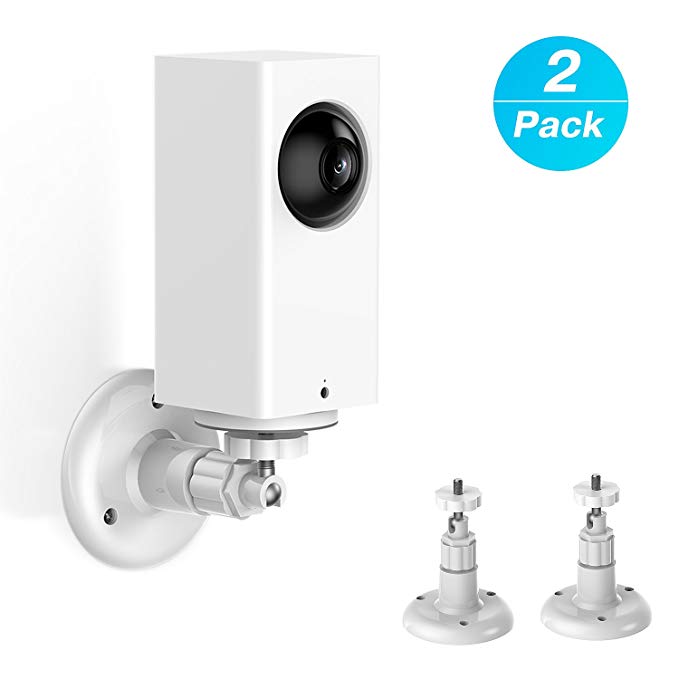 Wyze Cam Pan Wall Mount, Adjustable Indoor 360 Degree Swivel Ceiling Mount Bracket for Wyze Cam Pan 1080p Pan/Tilt/Zoom Wi-Fi Smart Home Security Camera by KASMOTION (2 Pack)