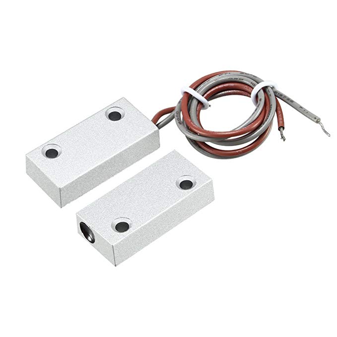 uxcell MC-51 NO Alarm Security Rolling Gate Garage Door Contact Magnetic Reed Switch Silver Gray