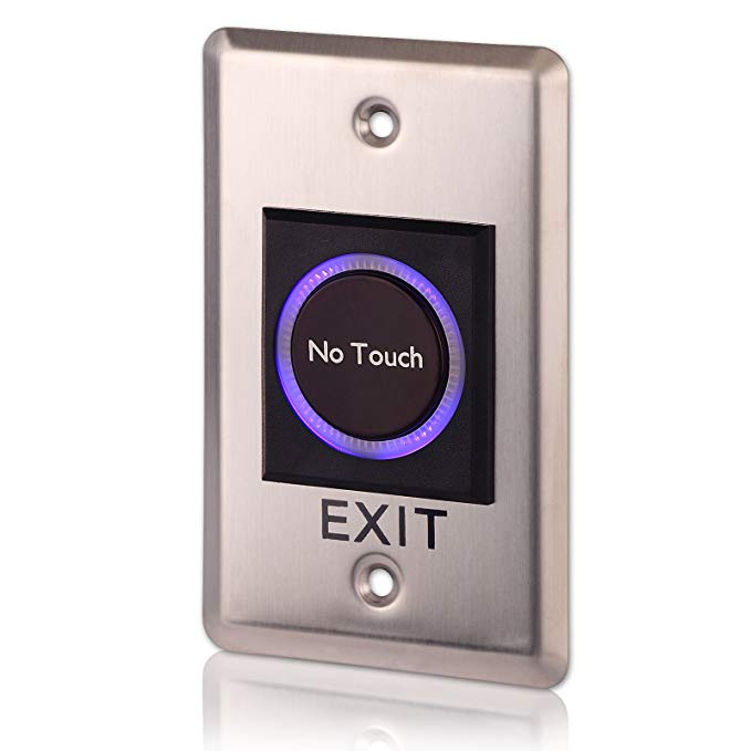 Exit Switch, ZOTER Touchless Release Button No Touch Free Infrared Sensor for DIY Office Home Door Access Control Control System Rectangle