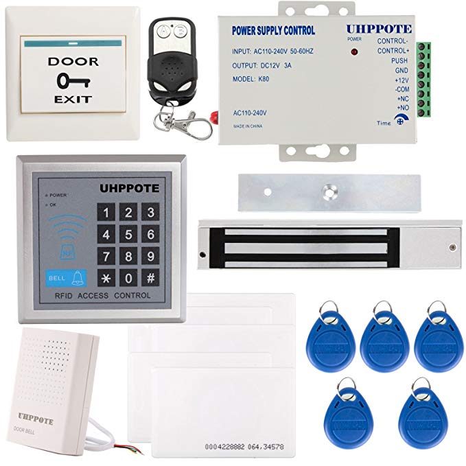 UHPPOTE Full Complete 125KHz EM-ID Card 1 Door Security Access Control Entry System Kit With Electric 600Lbs 280KG Force Magnetic Lock