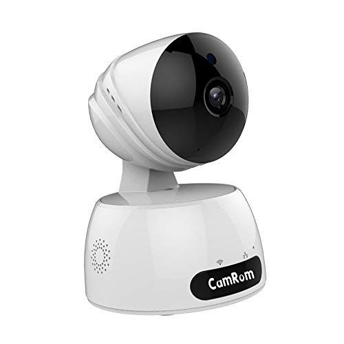 CamRom Smart PTZ Cloud 720P WiFi Wireless IP Home Security Surveillance Camera with Stylish Appearance Design,Motion Detection,Night Vision and Two-Way Audio for Baby/Elder/ Pet/Nanny Monitor (white)