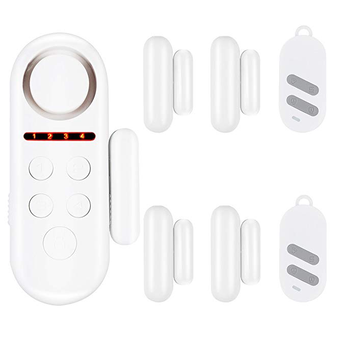 Wireless Door Window Alarm Antitheft Alarm Systems with Remote Control Password Keypad Magnetic Sensors, 120db Loud, Alarm or Entry Chime, Ideal for Businesses and Home Door Security