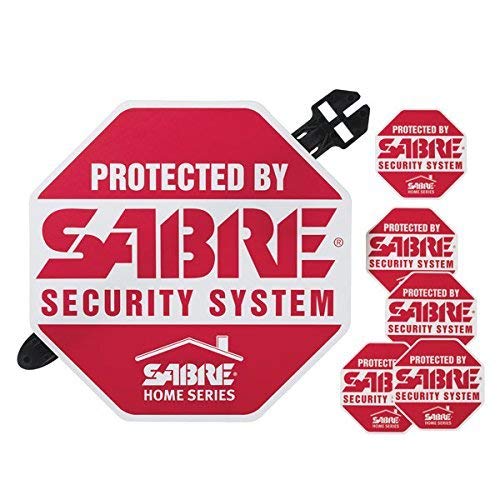 SABRE Home Security Alarm Yard Sign and 5 Window Decal Stickers Crime Deterrent