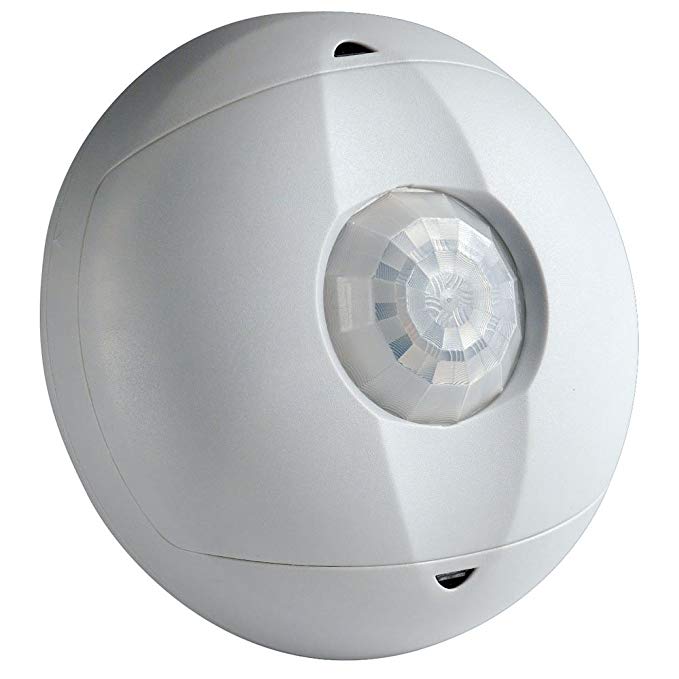 Leviton OSC04-I0W Ceiling Mount Occupancy Sensor, PIR, 360 Degree, 450 sq. ft. Coverage, Self-Adjusting, White
